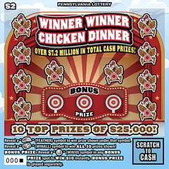 Winner Winner Chicken Dinner $2 scratch-off ticket