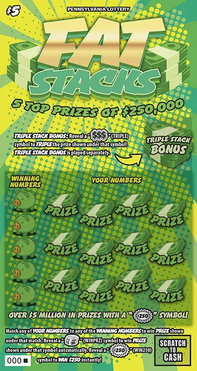 Fat Stacks $5 Pennsylvania scratch-off ticket
