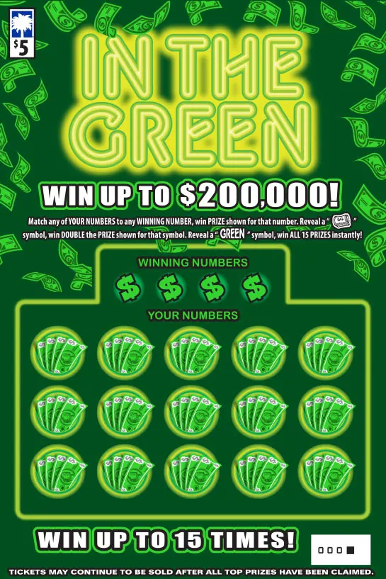 In the Green $5 South Carolina scratch-off ticket