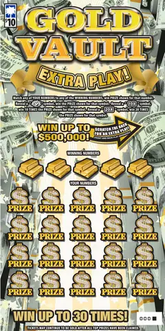 Gold Vault Extra Play $10 scratch-off ticket (image: South Carolina Education Lottery)