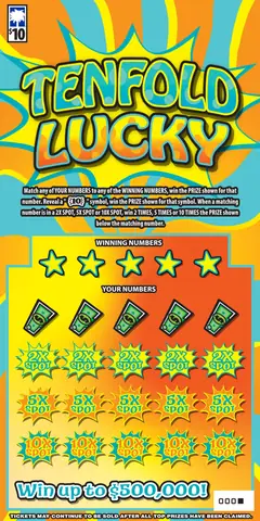 Tenfold Lucky $10 scratch-off ticket (image: South Carolina Education Lottery)