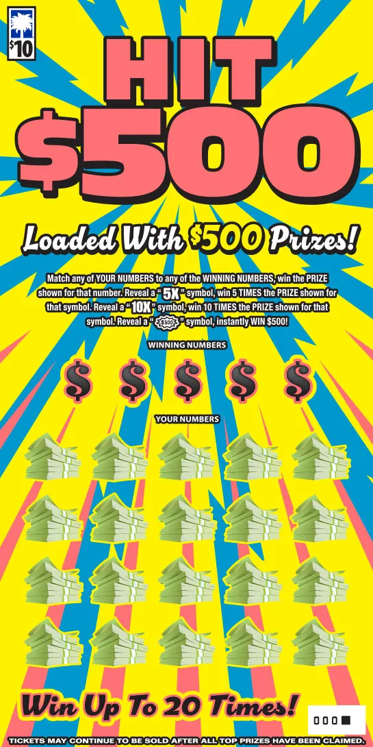 Hit $500 $10 South Carolina scratch-off ticket