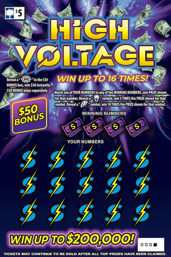 High Voltage $5 South Carolina scratch-off ticket