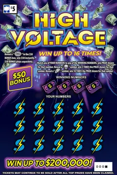 High Voltage $5 scratch-off ticket (image: South Carolina Education Lottery)