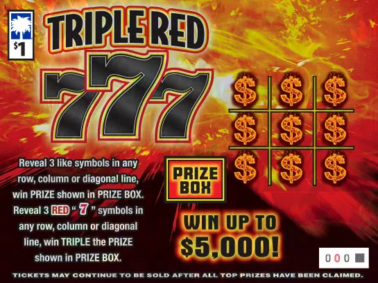Triple Red 777 ($1) $1 South Carolina scratch-off ticket