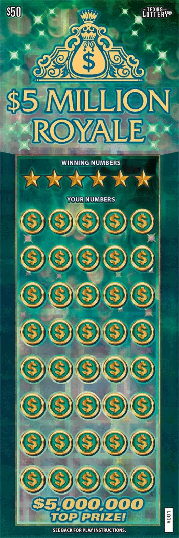 $5 Million Royale $50 Texas scratch-off ticket