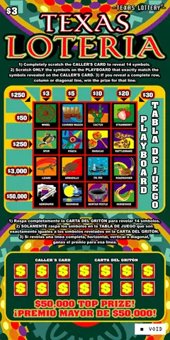 Texas Loteria $3 scratch-off ticket