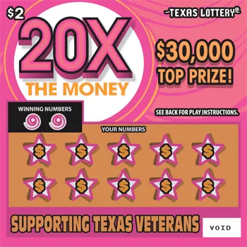 20X The Money $2 Texas scratch-off ticket