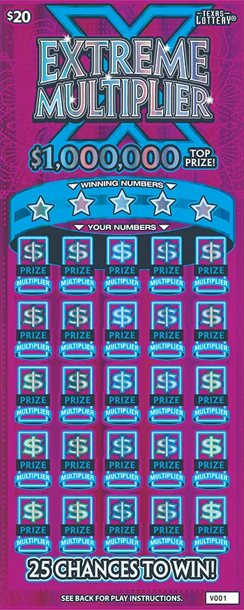 Extreme Multiplier $20 Texas scratch-off ticket