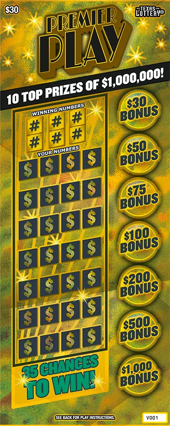 Premier Play $30 Texas scratch-off ticket