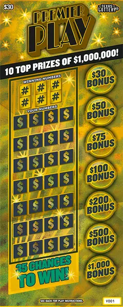 Premier Play $30 scratch-off ticket