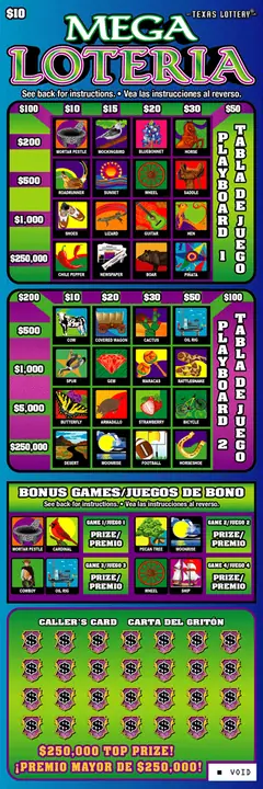 Mega Loteria $10 scratch-off ticket