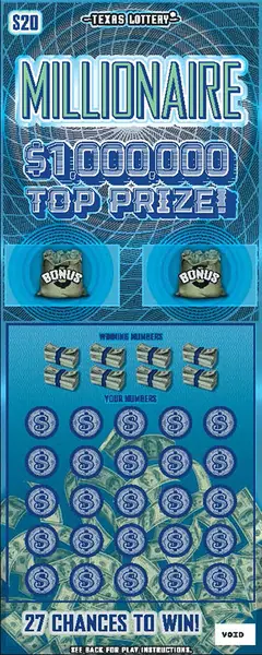 Millionaire $20 scratch-off ticket