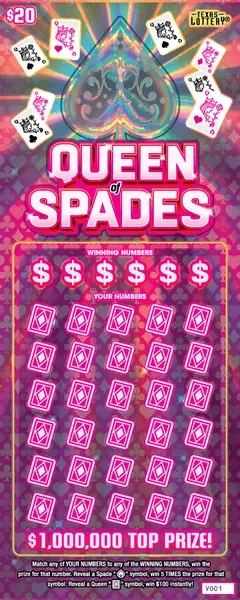 Queen of Spades $20 scratch-off ticket