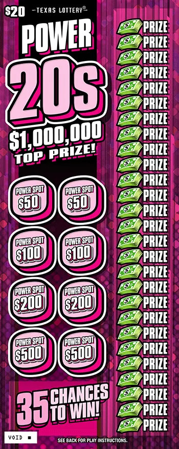 Power 20s $20 Texas scratch-off ticket