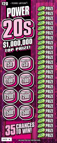 Power 20s $20 scratch-off ticket