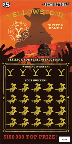 Yellowstone $5 scratch-off ticket