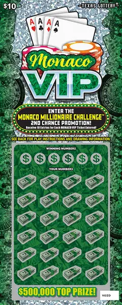 Monaco VIP $10 scratch-off ticket