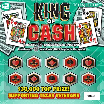 King of Cash $2 Texas scratch-off ticket