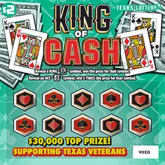 King of Cash $2 scratch-off ticket