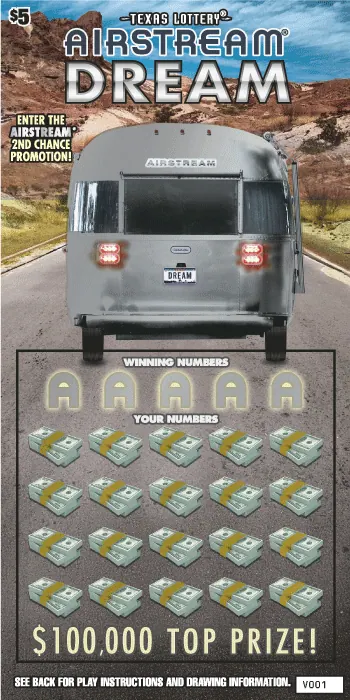 Airstream® Dream $5 Texas scratch-off ticket