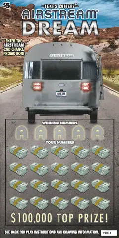 Airstream® Dream $5 scratch-off ticket