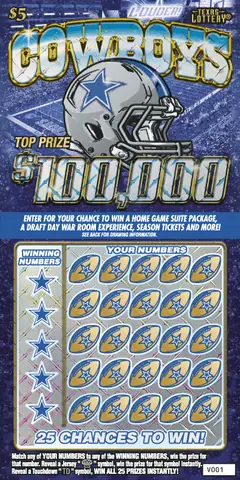 Cowboys $5 scratch-off ticket (image: Texas Lottery)