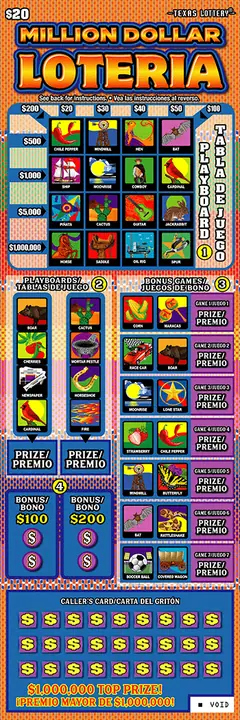 Million Dollar Loteria $20 scratch-off ticket (image: Texas Lottery)