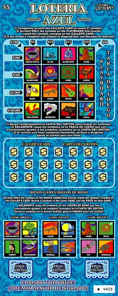 Loteria Azul $5 scratch-off ticket