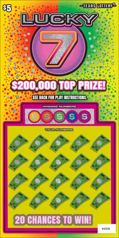 Lucky 7 $5 scratch-off ticket