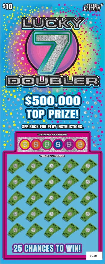 Lucky 7 Doubler $10 Texas scratch-off ticket