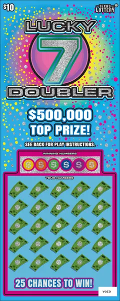 Lucky 7 Doubler $10 scratch-off ticket
