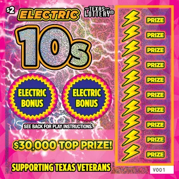 Electric 10s $2 Texas scratch-off ticket