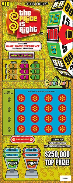 The Price is Right⢠$10 scratch-off ticket (image: Texas Lottery)