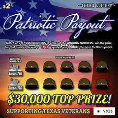 Patriotic Payout $2 scratch-off ticket (image: Texas Lottery)