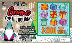 Gnome for the Holidays $1 scratch-off ticket