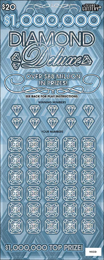 $1,000,000 Diamond Deluxe $20 Texas scratch-off ticket