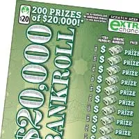 $20,000 Bankroll $20 Virginia scratch-off ticket