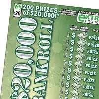 $20,000 Bankroll $20 scratch-off ticket