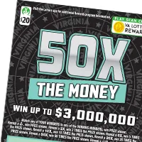 50X The Money $20 Virginia scratch-off ticket
