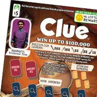Clue $5 scratch-off ticket