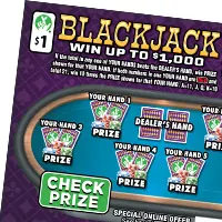 Blackjack $1 Virginia scratch-off ticket