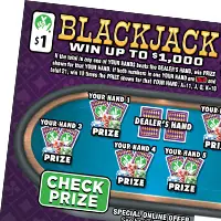 Blackjack $1 scratch-off ticket (image: Virginia Lottery)