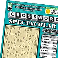 Crossword Spectacular $10 Virginia scratch-off ticket