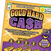 Gold Hard Cash $5 scratch-off ticket