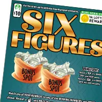 Six Figures $10 scratch-off ticket