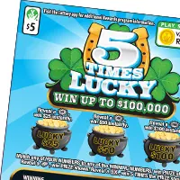 5 Times Lucky $5 Virginia scratch-off ticket