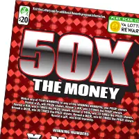 50X The Money $20 scratch-off ticket (image: Virginia Lottery)