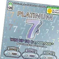 Platinum 7S $20 Virginia scratch-off ticket