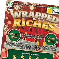 Wrapped In Riches $10 Virginia scratch-off ticket